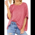 thumbnail image 3 of Camiseta Holgada Informal de Verano de Corta para Mujer. Rojo XXL, 3 of 8
