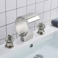 thumbnail image 4 of Brushed Nickel Widespread Basin Sink Faucet Waterfall Bathroom 3 Holes Vanity Mixer Taps, 4 of 15