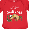 thumbnail image 4 of Inktastic Merry Slothmas Cute Christmas Sloth in Hat with Lights Boys or Girls Long Sleeve Baby Bodysuit, 4 of 5