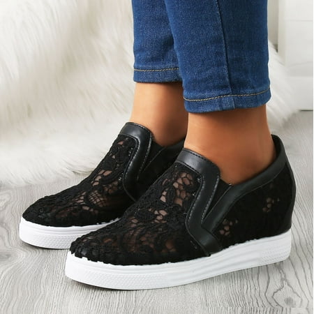 

Ladies Fashion Summer Mesh Hollow Breathable Inner Wedge Casual Shoes