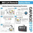 thumbnail image 4 of 2X for 893LM 893Max 891LM 371LM 373LM 971LM 973LM LiftMaster Craftsman Chamberlain Garage Door Remote, for 5 Learn Button, Universal Garage Door Opener Remote, 4 of 6