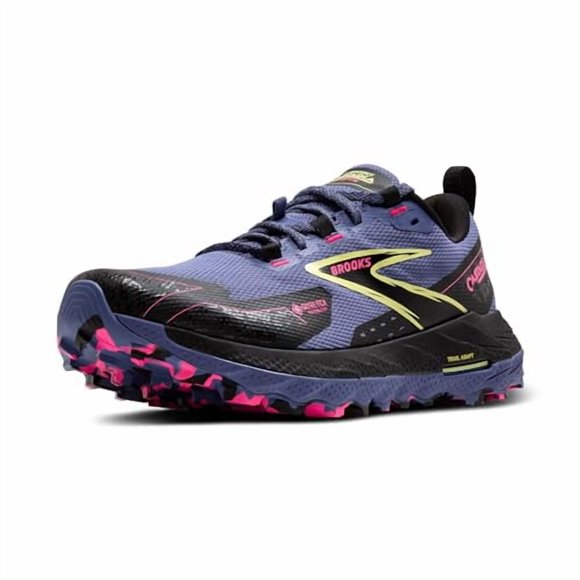 Brooks Women’s Cascadia 18 GTX Waterproof Mountain Trail Running Shoe - Grey Blue/Black/Pink - 7 Medium