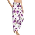 thumbnail image 2 of Xecao Orchids Flowers Women's Straight Lounge Pajama Pants: The Epitome of Relaxed Sleepwear, 2 of 9