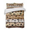 thumbnail image 2 of Quilts Twin XL Size, Brown Cat Paw Print Soft Comforter Bedding Set for Bed, Vintage Farmhouse Country Wooden Grain Lightweight Quilted Bedspread with Pillow Cover(2 Pieces), 68x98 Inch, 2 of 6