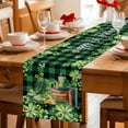 thumbnail image 5 of St. Patrick's Day Table Runner - 48 Inch Long Shamrocks Green Boots Bools Farm Plaid Cotton and Linen Blended Dress Scarves Farmhouse Table Runner for Kitchen Dining, Coffee Table, 13" x 48", 5 of 8