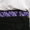 thumbnail image 4 of Buckle-Down Belt, Seatbelt Buckle Belt, Plaid X Purple Gray White, 34 to 52 Inches, 4 of 9