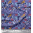 thumbnail image 1 of Soimoi Purple Cotton Cambric Fabric Artistic Leaf & Floral Print Fabric by the Yard 42 Inch Wide, 1 of 3