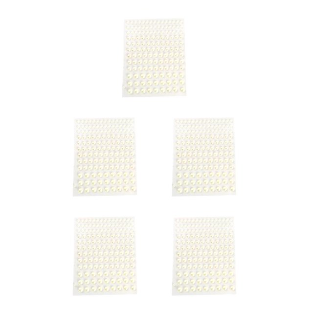 Transemion Eye Face Rhinestone Stickers Crystal No Glue Glitter Forehead Makeup Jewelry Festival Accessory DIY Decorations Pearl color 5Set