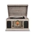 thumbnail image 5 of Crosley CR7011A-GY Centro de entretenimiento McQueen con Bluetooth, radio AM/FM, reproductor de CD, casete y entrada auxiliar, gris, 5 of 5