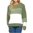 thumbnail image 2 of Ruimatai Women's Casual Solid Color Splicing Line O-Neck Long Sleeve Sweater Tops Blouse, 2 of 5