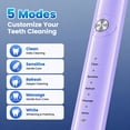 thumbnail image 6 of JTF Sonic Electric Toothbrush for Adults and Kids with Travel Case and 6 Brush Heads, 5 Modes 40000 VPM Rechargeable Power Toothbrush with Wireless Charger, IPX7 Waterproof 60-Day Battery Life,Purple, 6 of 11