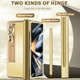 thumbnail image 3 of Compatible Samsung Galaxy Z Fold 4 Phone Case with Screen Protector & S Pen,Aluminum Hinge Protection Stand Case Samsung Z Fold 4 Case with S Pen Holder,Galaxy Fold 4 Metal Case with Stand Gold, 3 of 14