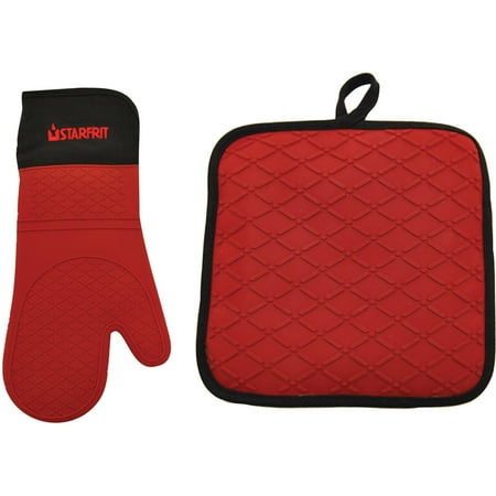 - Starfrit Silicone/Cotton Pot Holder/Trivet and Silicone Gloves Set