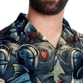 thumbnail image 5 of Love Men's Short Sleeve Poplin Shirt, Casual Printed Beach Button Down Summer Unisex Shirts, 5 of 6