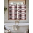 thumbnail image 4 of Retro Boho Bathroom Window Curtain, Dark Red Geometric Pattern Rhombic Bohemia Light Filtering Coffee Kitchen Curtains, Bedroom Living Room Curtains 2 Panel 84"x45", 4 of 6