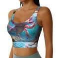 thumbnail image 2 of Gukieu Cute Underwater Axolotl Print Women's Sports Vest, Low-neck U-shaped Removable Pad Sports Bra for Yoga, Exercise, Dance-Medium, 2 of 8