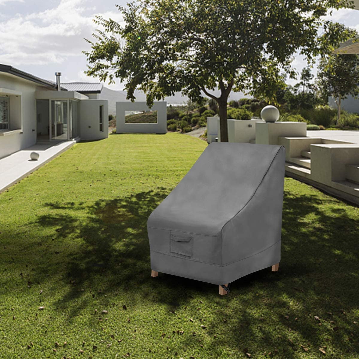 2 Pack 600D Heavy Duty Waterproof High Back Patio Chair Covers Outdoor Lawn Garden Furniture Protector 35"L x 28"W x 35"H