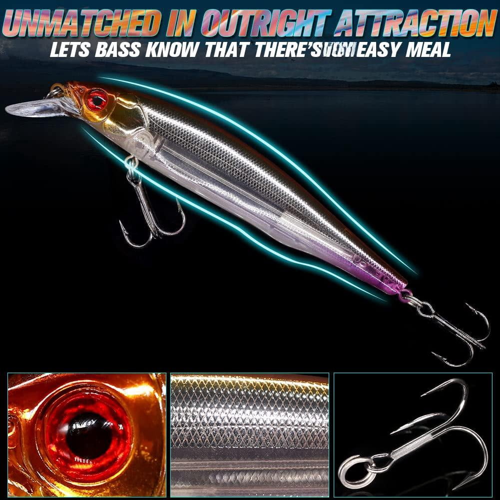 Jerkbait Kit - Minnow Lure Suspending Bass  Smallmouth Walleye Largemouth 1 Piece