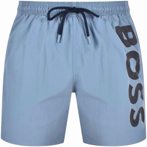 Hugo Boss Men's Octopus Swim Trunks, Light Blue Berry, Small