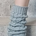 thumbnail image 4 of Yuanlong Womens Leg Warmers Ribbed Ruched Knit Mid-Calf Socks Slouchy Stretch Soft Thermal Fashion Tall Socks For Ladies, 4 of 4