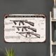 thumbnail image 2 of Pistola Placa Metal Vintage Pintura Hierro Rectangular Arte Pared Bar para El 30x20cm, 2 of 9