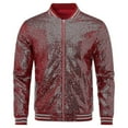 thumbnail image 1 of Mens Sequins Casual Zipper Party Bomber Jacket, 1 of 2