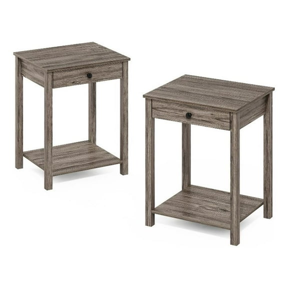 Pemberly Row Side Table with Drawer in Set of 2 in Rustic Oak