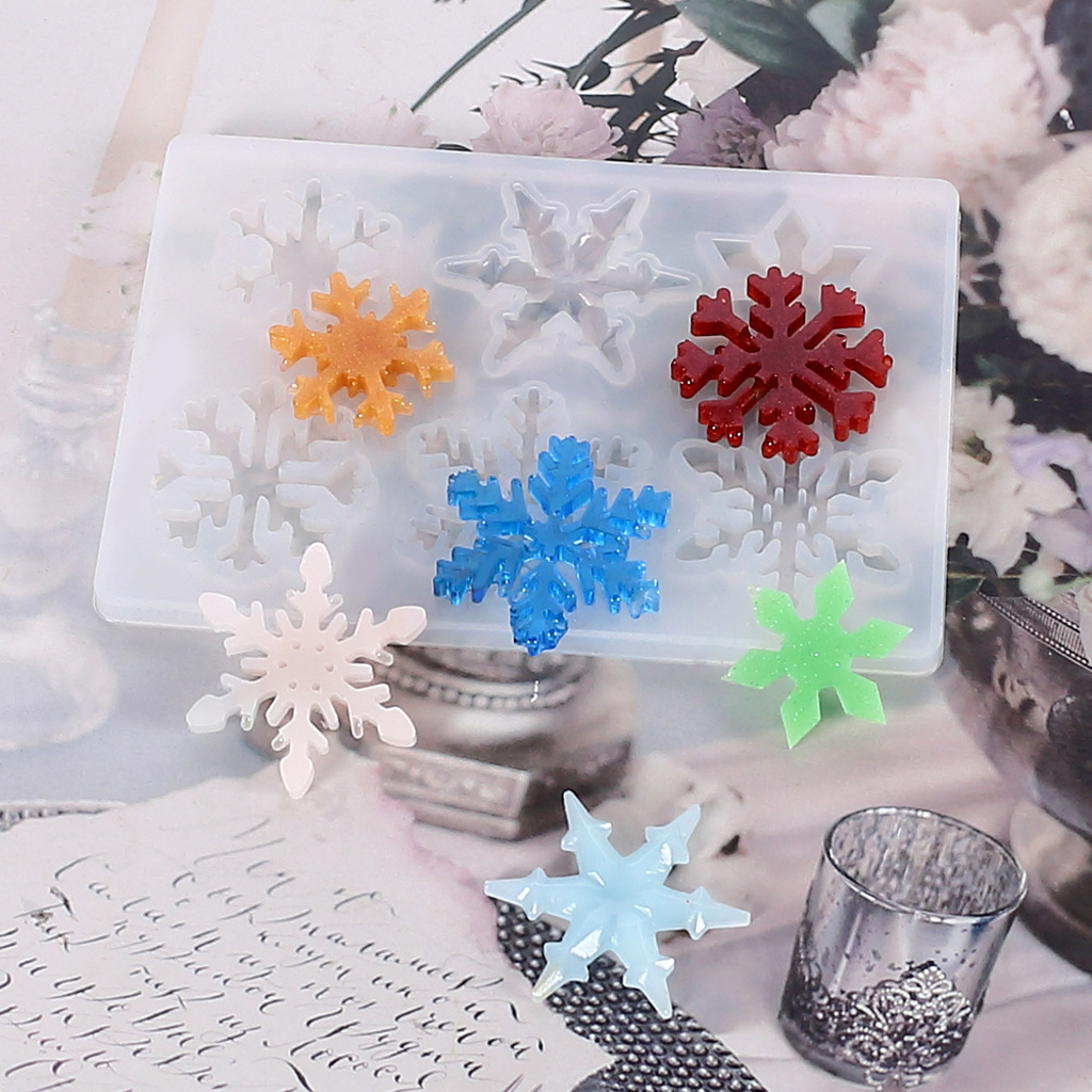 Snowflake Shaped Silicone Mold Candy Chocolate Jelly Cake Making Molds DIY  Bar Ice Block Soap Baking Mould Tool 6 Cavity 