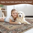 thumbnail image 3 of Jolicasa Area Rugs,8'x10'Soft Machine Washable Rugs for Livingroom Bedroom,Low-Pile Non-Slip Carpet,Burgundy, 3 of 5
