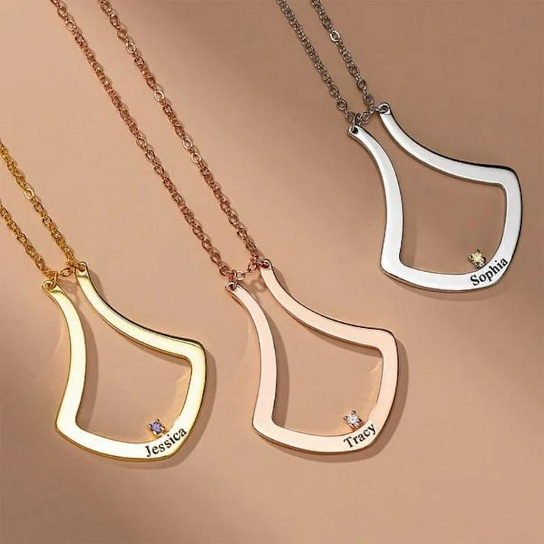925 Silver Geometric Ring Holder Necklace With CZ Thick Chain