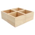 thumbnail image 1 of FOMIYES 4Pcs Wood Box Without Lid Desktop Storage Container Light Brown for Families Daily Use, 1 of 4