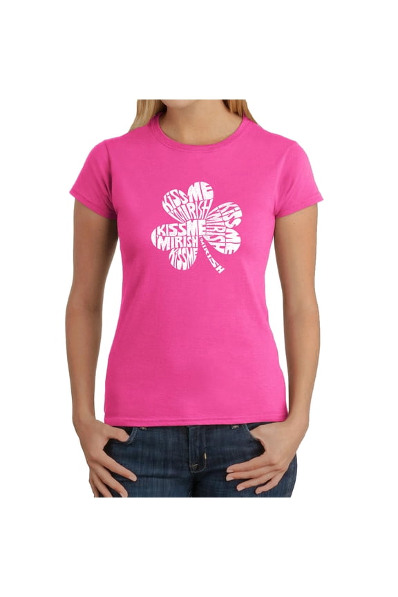 Women's Word Art T-Shirt - KISS ME I'M IRISH