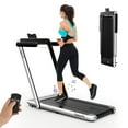 thumbnail image 1 of Gymax Tapis Roulant Motorisé Pliant pour Dessous de Bureau Tapis Roulant Électrique avec Appli Argent, 1 of 10