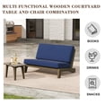 thumbnail image 6 of UIXE Wood Patio Furniture Sets, 2 Pieces All Weather Patio Loveseat Outdoor Sofa with Solid Wooden Side Table, Navy, 6 of 6