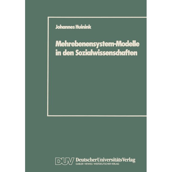 Mehrebenensystem-Modelle in Den Sozialwissenschaften, (Paperback)