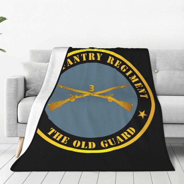 Manta de forro polar del Tercer Regimiento de Infantería de los Estados Unidos de la Vieja Guardia del Ejército de EE. UU., manta de felpa suave para sofá, para el hogar, campamentos, viajes, 50 x 40