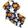 thumbnail image 4 of MUXiin Toddler Pajamas 3T Girls Halloween Print Pajama Set Short Sleeve Lapel Top And Pants Comfy Sleepwear For Kids Casual Home Loungewear Outfit Age 3 13 Years, 4 of 4