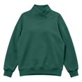 thumbnail image 4 of HNMKIU Women's Solid Cross Wrap Neck Sweatshirt Long Sleeve Oversized Relaxed Pullover Basic Casual Loungewear Tops for Fall Winter Daily Wear Dark Green,L, 4 of 4