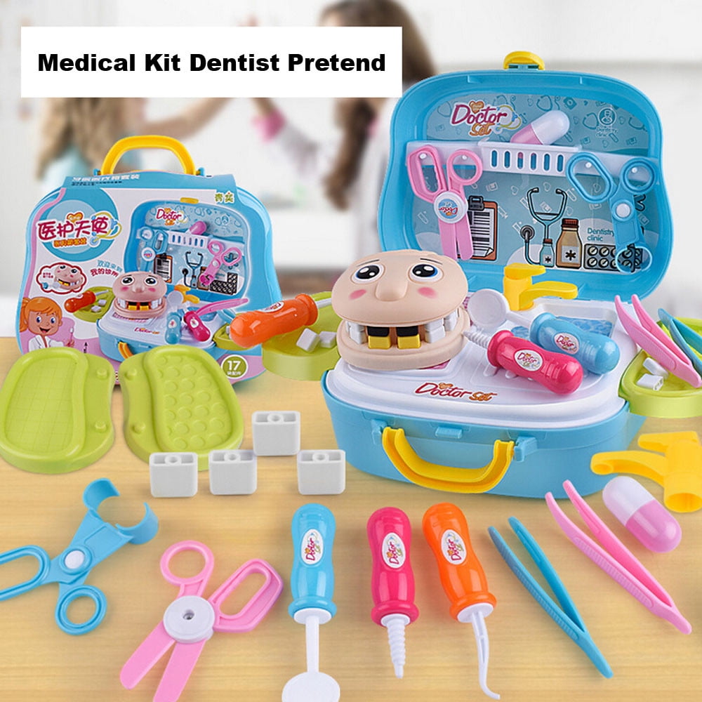 17PCS Medical Kit Doctor Nurse Dentist Pretend Roles Play Toy Set Kids Game Gift