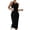 Black, variant on Women's Halter Neck Sleeveless Bodycon Slip Dress Ribbed Split Knit Stretchy Dress Bodycon Club Party Maxi Long Dresses Black M