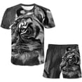 thumbnail image 1 of Conjuntos de ropa de tigre para niños y niñas, camisetas de verano para niños, Tops + pantalones cortos de cintura elástica, ropa informal de dos piezas de dibujos animados, trajes 10T Gao Jinjia LED, 1 of 2