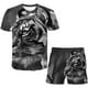 thumbnail image 1 of Conjuntos de ropa de tigre para niños y niñas, camisetas de verano para niños + pantalones cortos de cintura elástica, ropa informal de dos piezas de dibujos animados, trajes 6T Gao Jinjia LED, 1 of 2