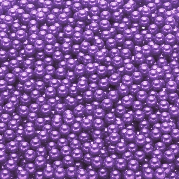 Uxcell 2500Pcs Perlas de Imitación para Manualidades, Perlas Redondas ABS de 6mm Sin Agujero para Cajas Cosméticas, DIY, Púrpura Profundo