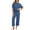 Blue, variant on Soft 2 Piece Sets for Women Short Sleeve Matching Lounge Set Wide Leg Cropped Pants Tracksuit Travel Summer Outfits Blue