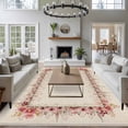 thumbnail image 3 of 6'x9' Area Rugs, Pink Floral Indoor Outdoor Area Rug for Living Room Bedroom, Spring Farmhouse Flowers Watercolor Washable Bathroom Rugs Kitchen Floor Carpet Mats Home Decor Aesthetic, 3 of 8