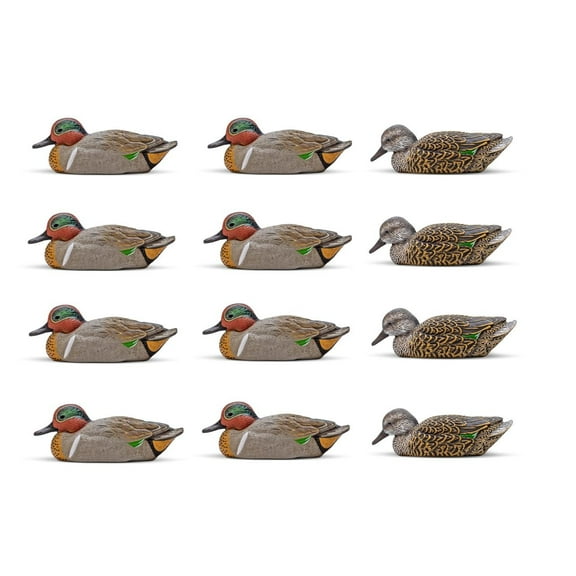 Rig Em Right Mainline Series Green-Winged Teal Duck Decoys, 12 Pack