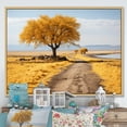 thumbnail image 1 of Designart Trees framed wall art decor, Tree Natural framed wall art, Monochrome Yellow And Grey Tree Euphony I , Extra large Traditional Natural framed wall art, Natural brown color Frame, 1 of 5