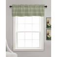 thumbnail image 3 of Sage Green Geometric Linen Curtain Valance for Bedroom/Bathroom/Kitchen/Office/Living/Dining Room Window,Modern Abstract Art Plaid Aesthetics Rod Pocket Topper Decorative Cafe Drapes Panel 54"x18", 3 of 6