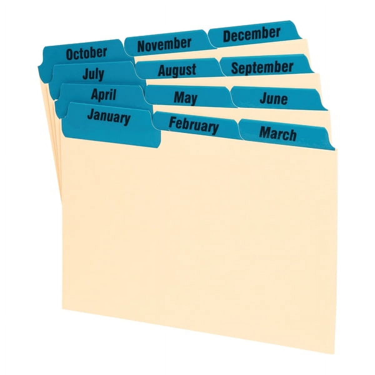 Oxford, Laminated Index Card Guides, 4 x 6, Monthly, Manila, 12