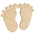 thumbnail image 2 of Pair of DIY Wood Baby Feet 6-inch, Pack of 5 Baby Announcement Sign Prop for Nursery Decor and Baby Shower Decorations, by Woodpeckers, 2 of 6
